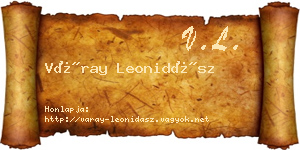 Váray Leonidász névjegykártya